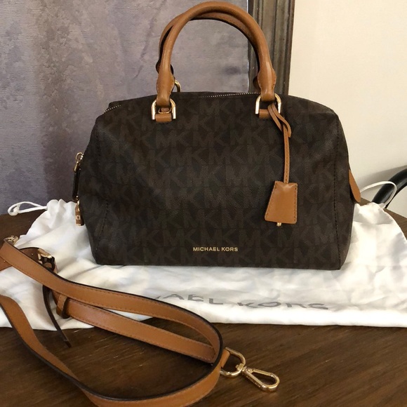 KORS Michael Kors Handbags - MICHAEL KORS MONOGRAMMED SATCHEL PURSE!